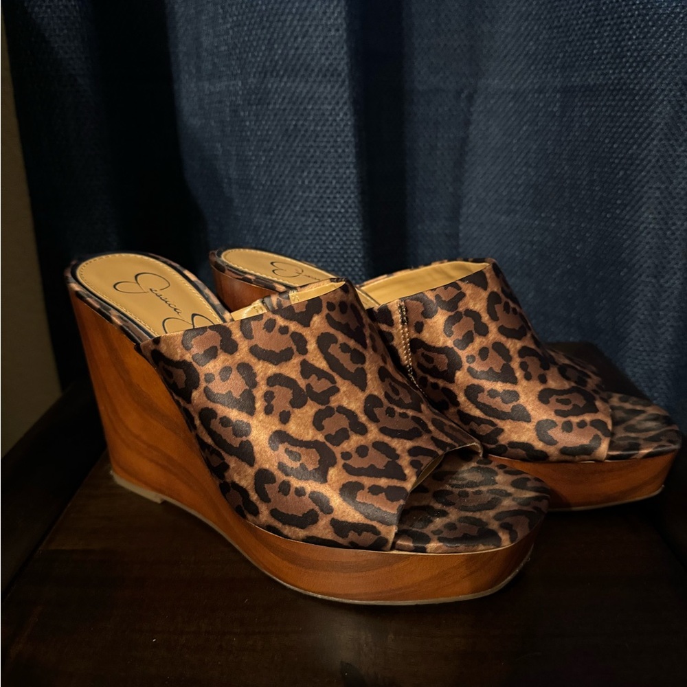 Jessica Simpson Leopard Print Mules - Picture 3 of 7